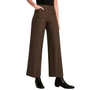 EUC Old Navy High Waisted Pull-On Pixie Wide Leg Pants Houndstooth Size Medium